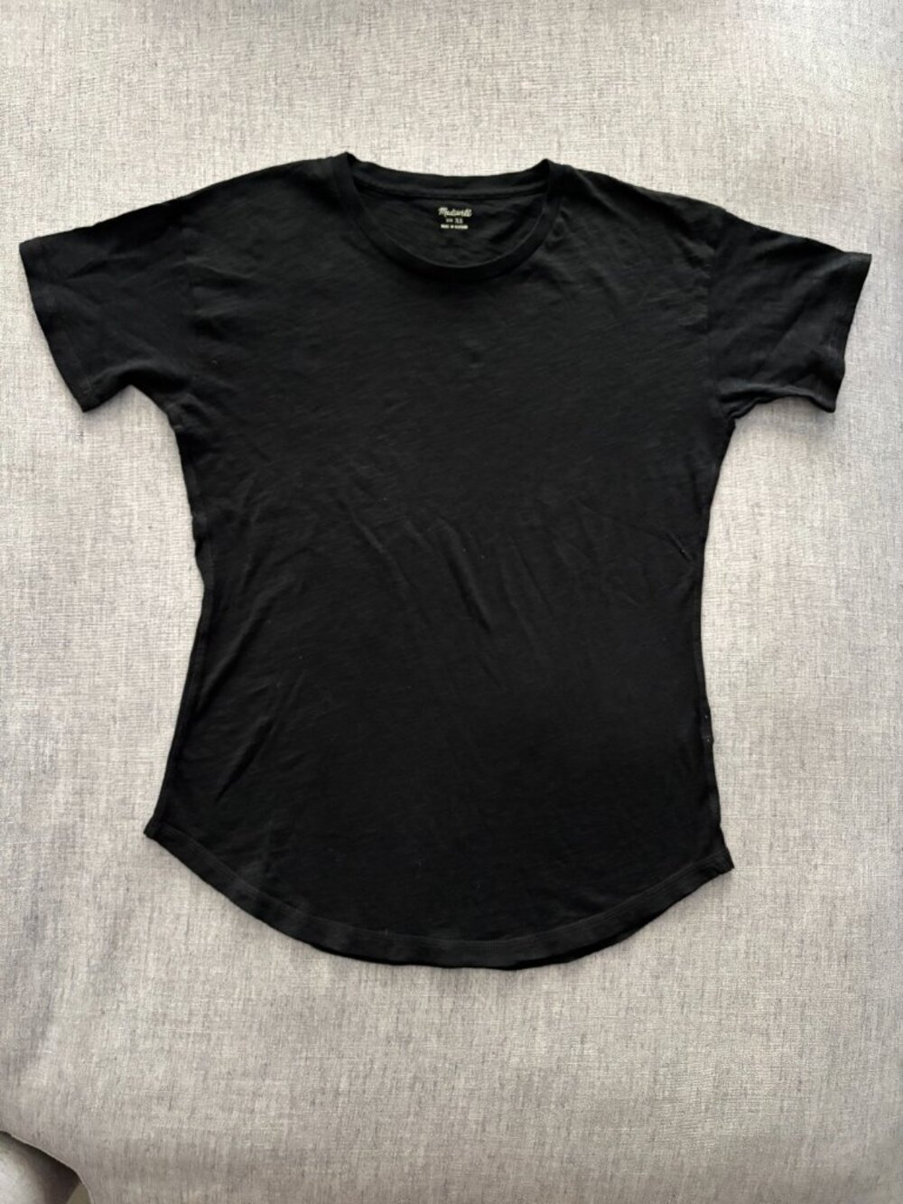 Madewell Whisper Cotton Crewneck Tee in Black size XS Soft Essential Basic